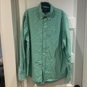 Polo by Ralph Lauren Men's Green Gingham Shirt